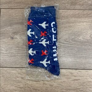 Delta Blue Airplane Pattern Socks